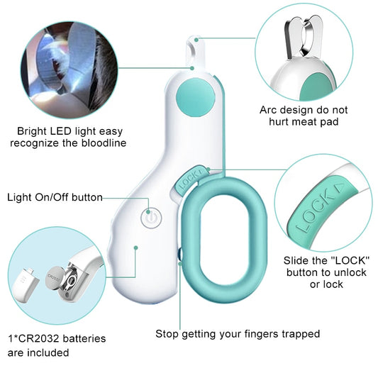 Purrfect Groom ProPet Nail Clipper with LED Light for Cats and Small Dogs